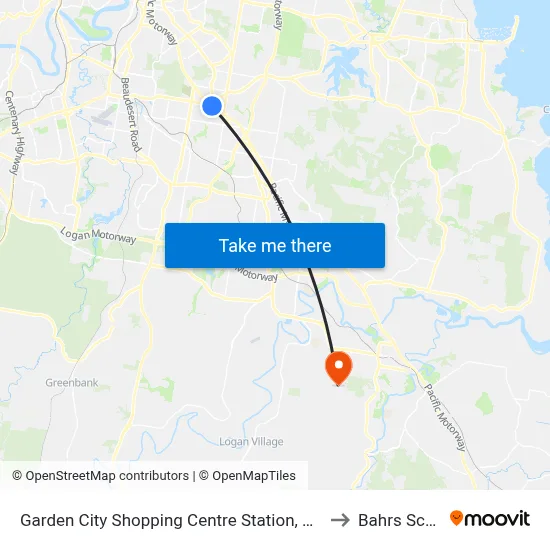 Garden City Shopping Centre Station, Stop L to Bahrs Scrub map