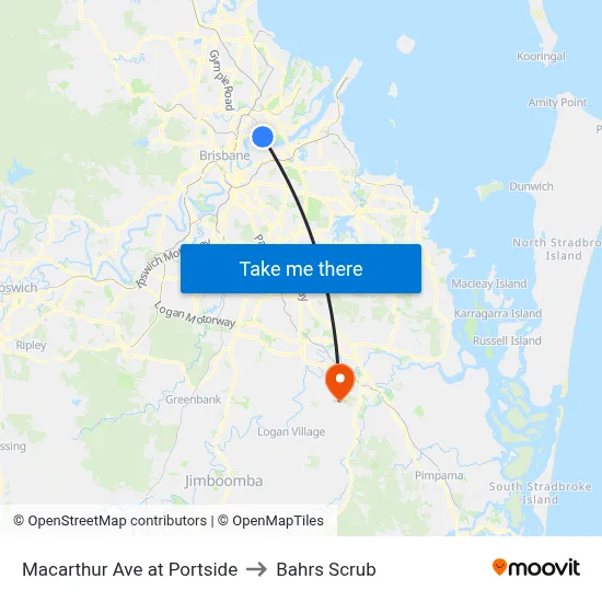 Macarthur Ave at Portside to Bahrs Scrub map