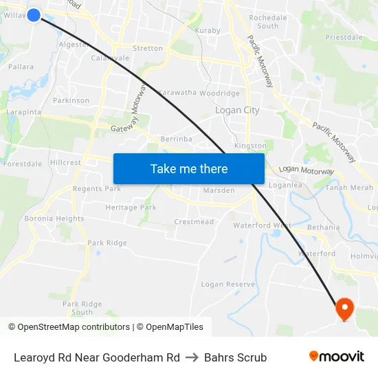 Learoyd Rd Near Gooderham Rd to Bahrs Scrub map