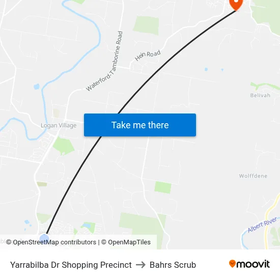 Yarrabilba Dr Shopping Precinct to Bahrs Scrub map