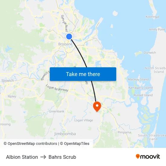 Albion Station to Bahrs Scrub map
