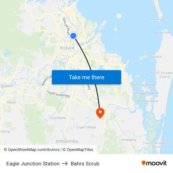 Eagle Junction Station to Bahrs Scrub map