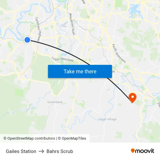 Gailes Station to Bahrs Scrub map