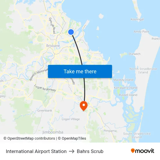 International Airport Station to Bahrs Scrub map