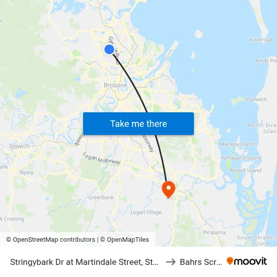 Stringybark Dr at Martindale Street, Stop 47 to Bahrs Scrub map