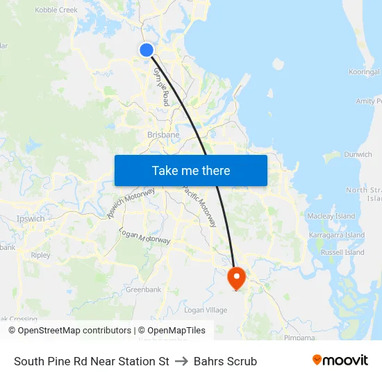 South Pine Rd Near Station St to Bahrs Scrub map