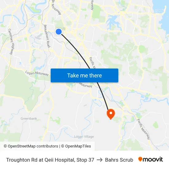 Troughton Rd at Qeii Hospital, Stop 37 to Bahrs Scrub map