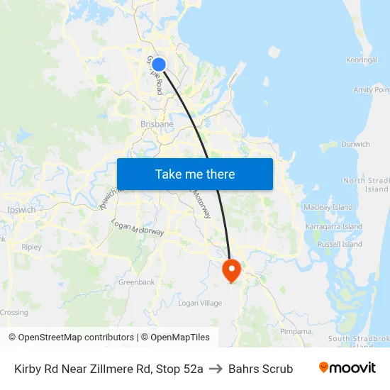 Kirby Rd Near Zillmere Rd, Stop 52a to Bahrs Scrub map