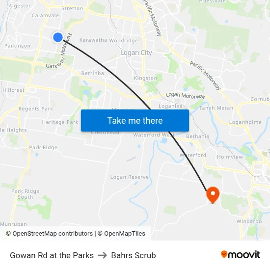 Gowan Rd at the Parks to Bahrs Scrub map