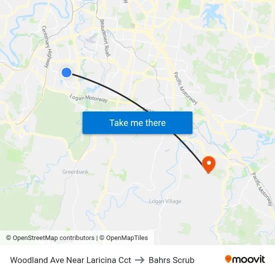 Woodland Ave Near Laricina Cct to Bahrs Scrub map