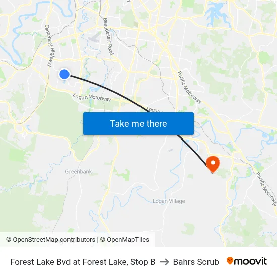 Forest Lake Bvd at Forest Lake, Stop B to Bahrs Scrub map