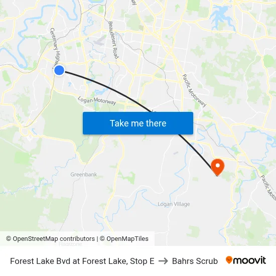 Forest Lake Bvd at Forest Lake, Stop E to Bahrs Scrub map