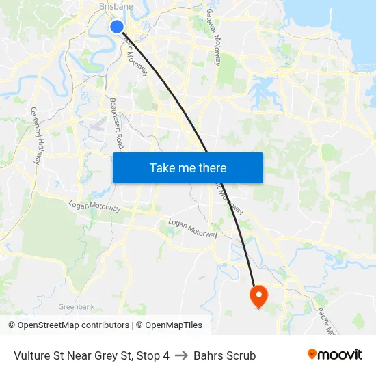 Vulture St Near Grey St, Stop 4 to Bahrs Scrub map