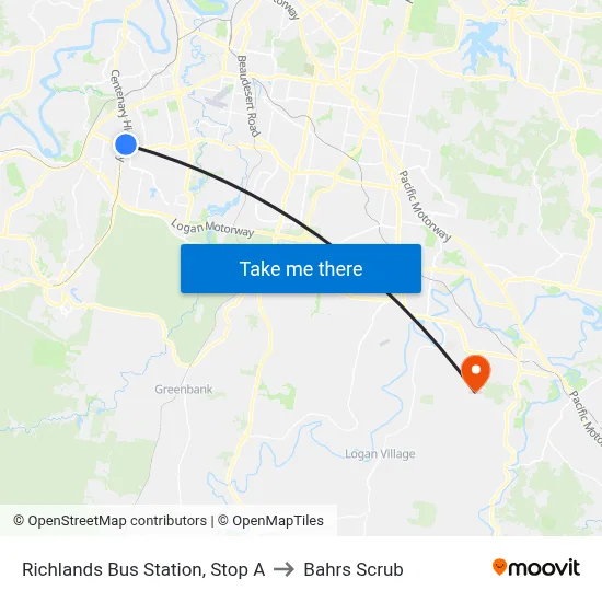 Richlands Bus Station, Stop A to Bahrs Scrub map