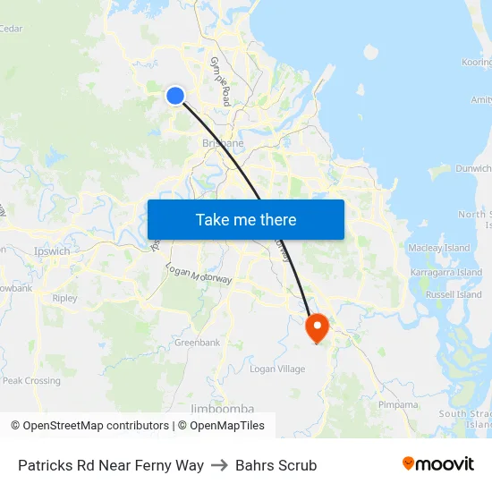 Patricks Rd Near Ferny Way to Bahrs Scrub map