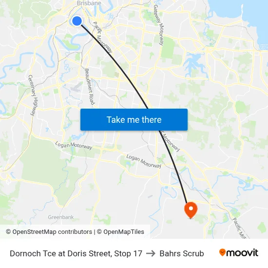 Dornoch Tce at Doris Street, Stop 17 to Bahrs Scrub map
