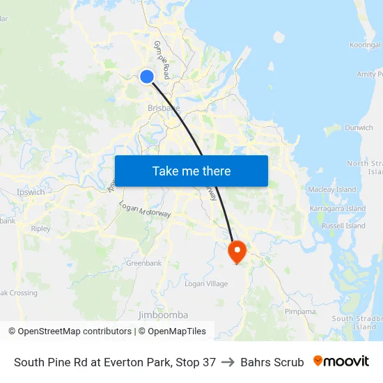 South Pine Rd at Everton Park, Stop 37 to Bahrs Scrub map