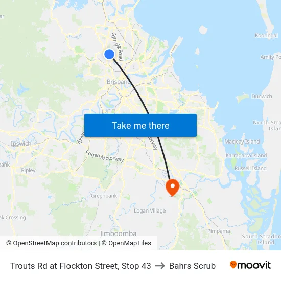 Trouts Rd at Flockton Street, Stop 43 to Bahrs Scrub map