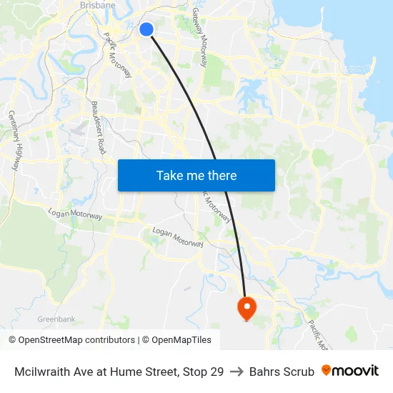 Mcilwraith Ave at Hume Street, Stop 29 to Bahrs Scrub map