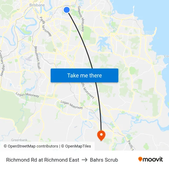 Richmond Rd at Richmond East to Bahrs Scrub map