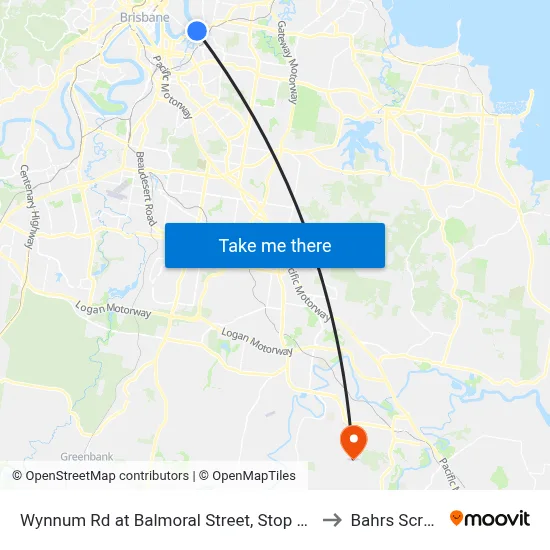 Wynnum Rd at Balmoral Street, Stop 21 to Bahrs Scrub map