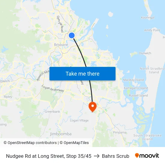 Nudgee Rd at Long Street, Stop 35/45 to Bahrs Scrub map