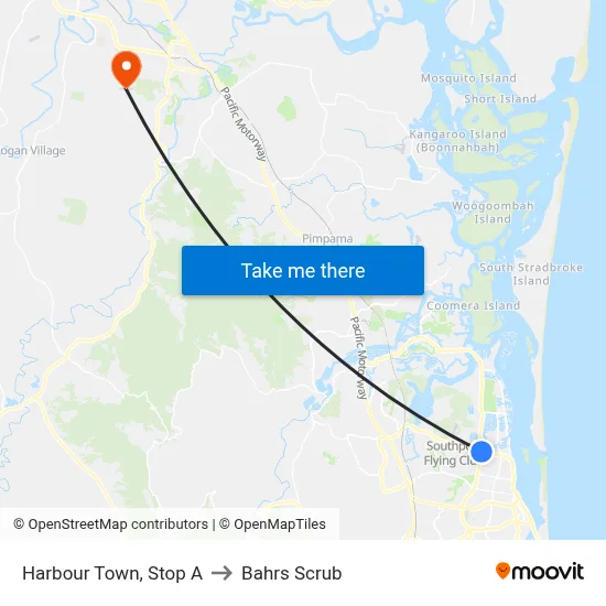 Harbour Town, Stop A to Bahrs Scrub map