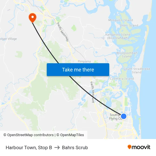 Harbour Town, Stop B to Bahrs Scrub map