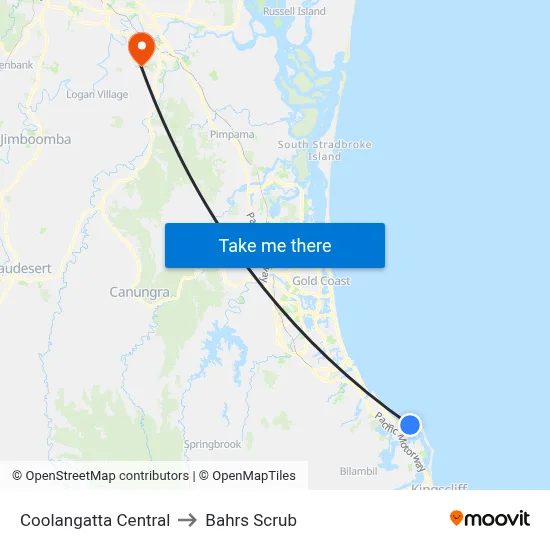 Coolangatta Central to Bahrs Scrub map