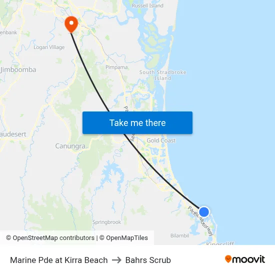 Marine Pde at Kirra Beach to Bahrs Scrub map