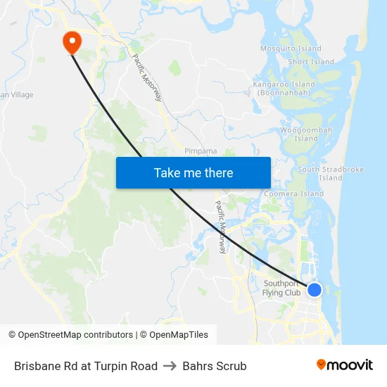 Brisbane Rd at Turpin Road to Bahrs Scrub map