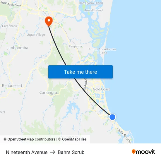 Nineteenth Avenue to Bahrs Scrub map