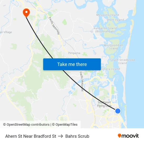 Ahern St Near Bradford St to Bahrs Scrub map