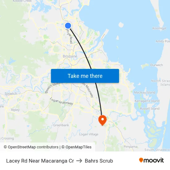 Lacey Rd Near Macaranga Cr to Bahrs Scrub map