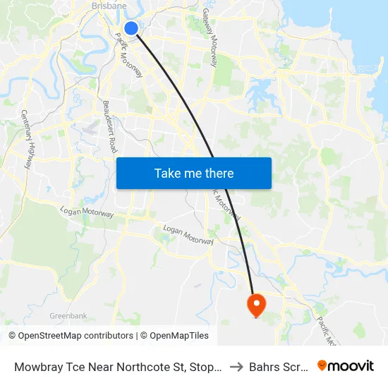 Mowbray Tce Near Northcote St, Stop 13 to Bahrs Scrub map