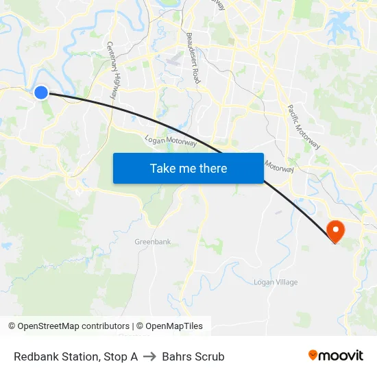 Redbank Station, Stop A to Bahrs Scrub map