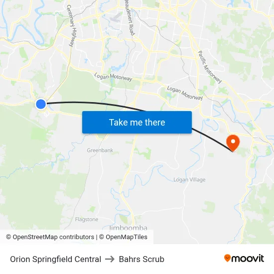 Orion Springfield Central to Bahrs Scrub map
