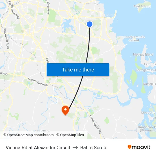 Vienna Rd at Alexandra Circuit to Bahrs Scrub map