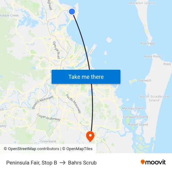 Peninsula Fair, Stop B to Bahrs Scrub map