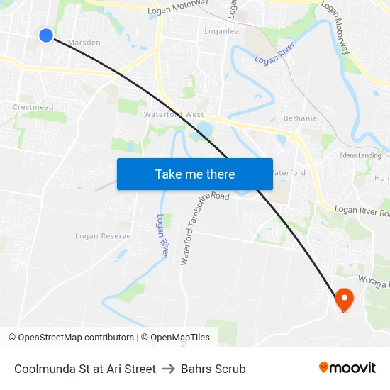 Coolmunda St at Ari Street to Bahrs Scrub map
