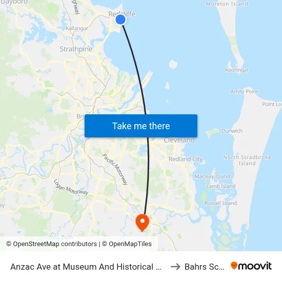 Anzac Ave at Museum And Historical Society to Bahrs Scrub map