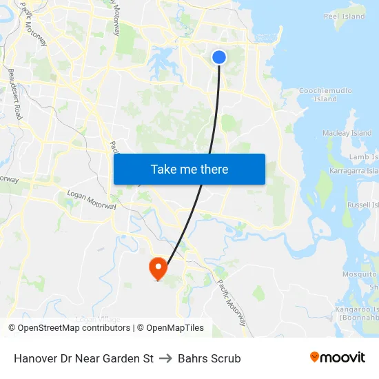 Hanover Dr Near Garden St to Bahrs Scrub map