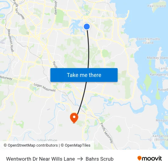 Wentworth Dr Near Wills Lane to Bahrs Scrub map