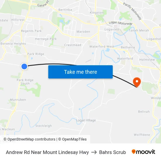 Andrew Rd Near Mount Lindesay Hwy to Bahrs Scrub map