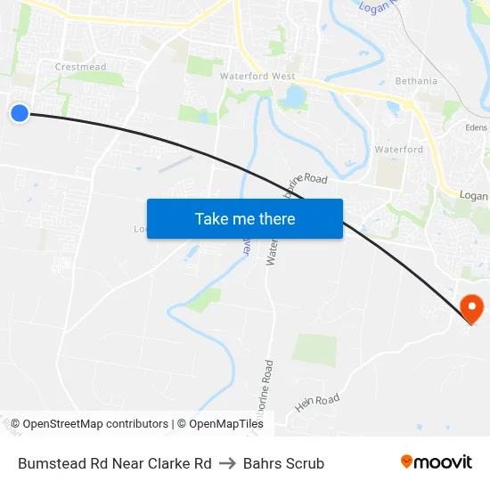 Bumstead Rd Near Clarke Rd to Bahrs Scrub map