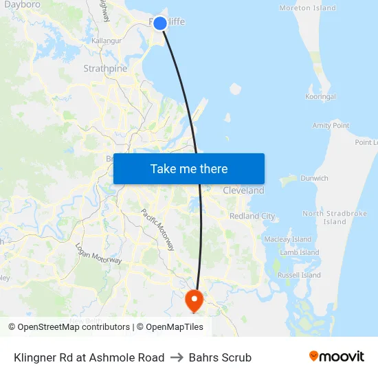 Klingner Rd at Ashmole Road to Bahrs Scrub map