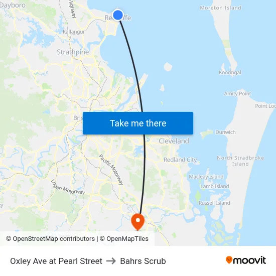 Oxley Ave at Pearl Street to Bahrs Scrub map