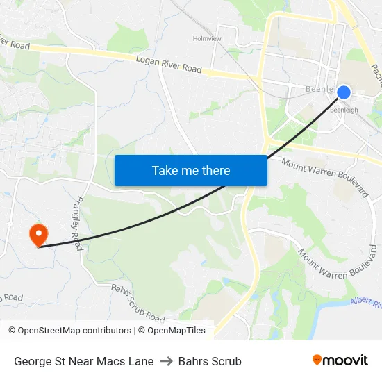 George St Near Macs Lane to Bahrs Scrub map