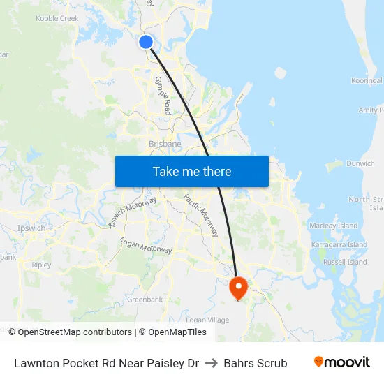 Lawnton Pocket Rd Near Paisley Dr to Bahrs Scrub map