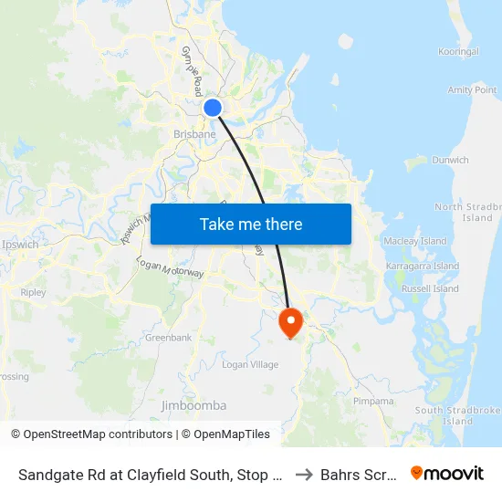 Sandgate Rd at Clayfield South, Stop 23 to Bahrs Scrub map